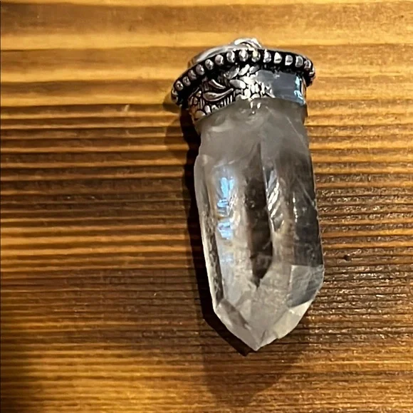 #604 Rough Clear Crystal Quartz Handcrafted Pendant NWOT - Picture 3 of 12